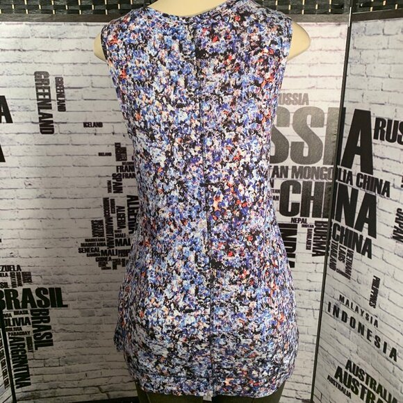 Simply Vera Wang Blue Print Scoop Neck Tank Top - Picture 4 of 6